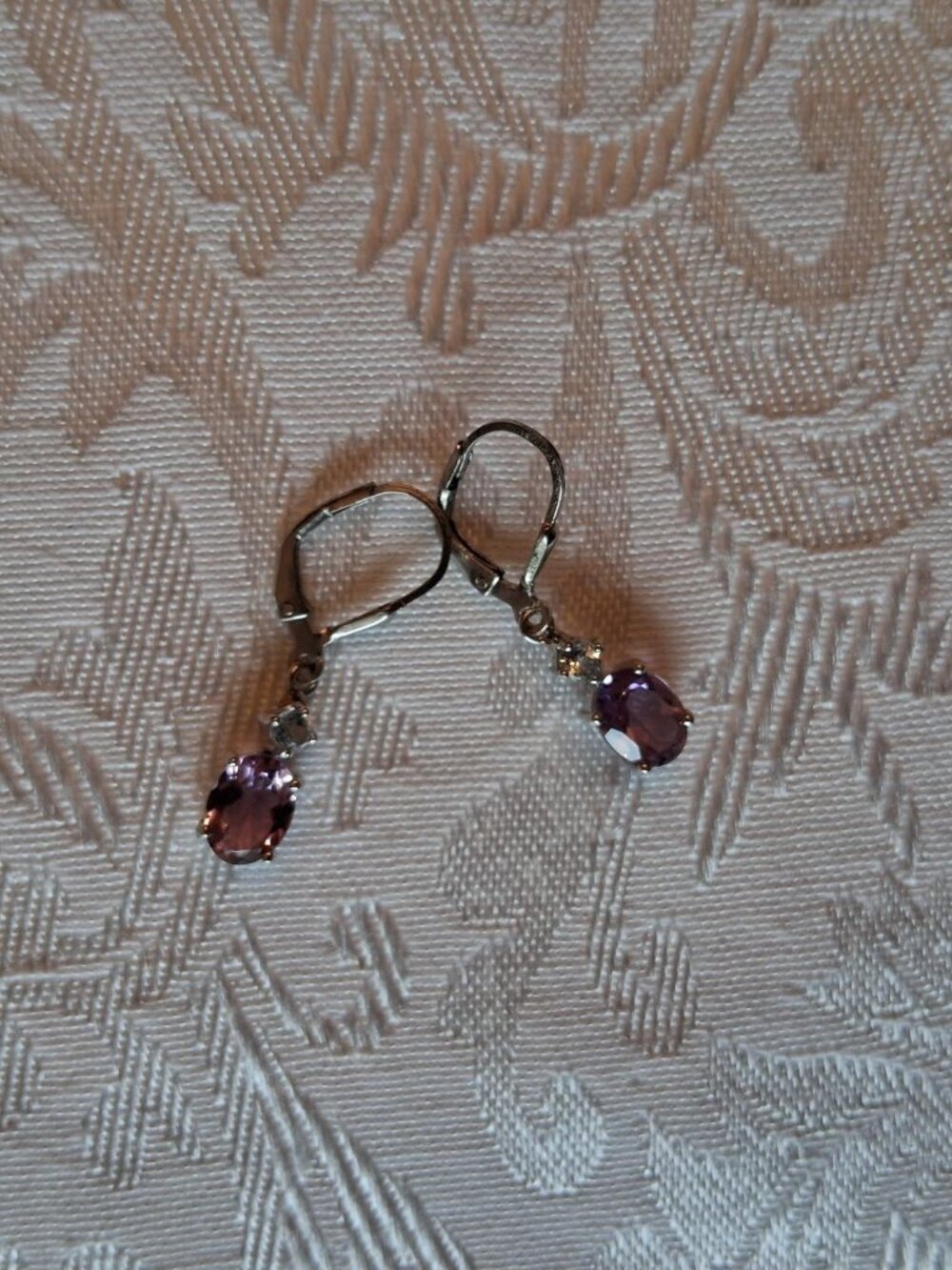 New Sterling Silver Genuine Amethyst Earrings
